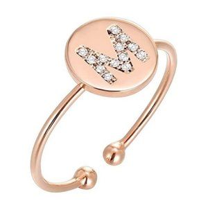 14K Gold Plated Initial M Letter Stackable Rings for Women | Fashion Rings